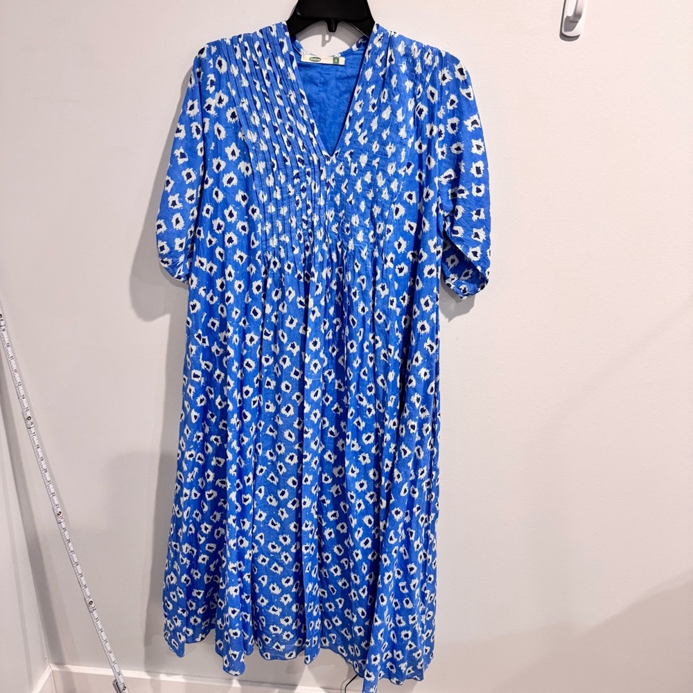 dolma dress peasant boho gauze blue size small